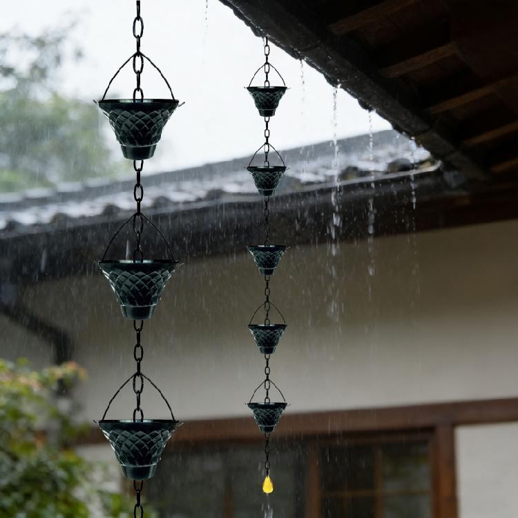 Weather Resistant Rain Chain Rusts Proof Chain Decoration Hangings for Outdoor Courtyards Garden