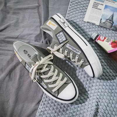 2024 Men's Korean Style Trendy Low-Top Canvas Shoes – Breathable, Casual, All-Match Sports Shoes for Students