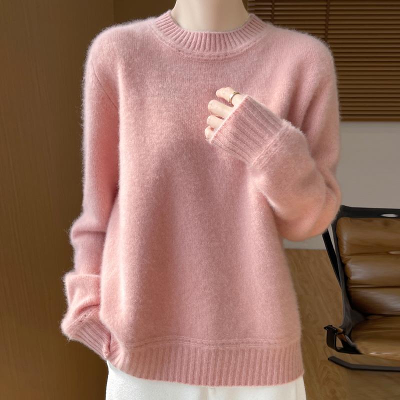 Women's Cashmere Sweater Qinghe Cashmere 30% Cashmere 70% Wool Autumn and Winter Pullover Warm and Fashionable