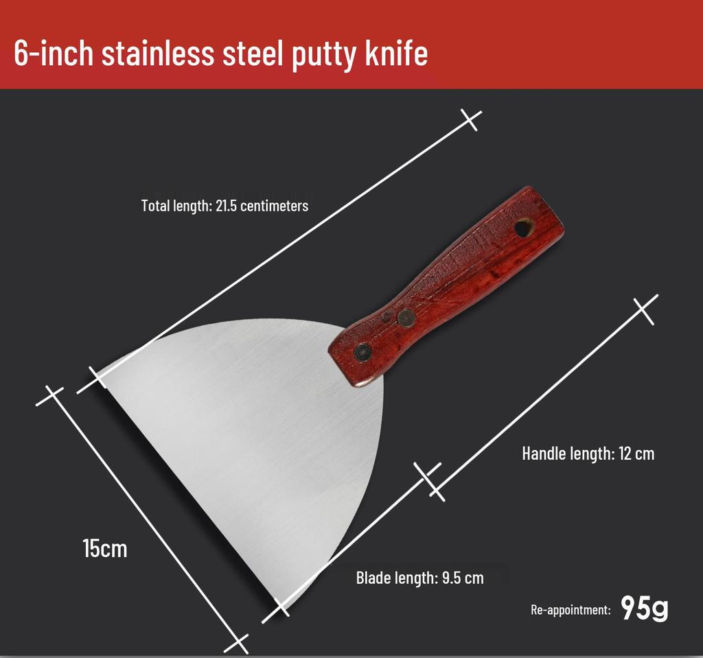 Stainless Steel Anti-Slip Plastering & Putty Knife with Plastic Handle