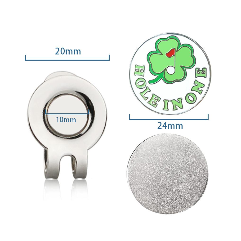 Lucky Clover Golf Ball Mark with Magnetic Golf Hat Clip Green Four Leaf Clover Golf Marker Training Aids For Boys Girl Kids Gift 5