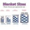 Blaue karierte Flanelldecke – Klassisches Karomuster, Weiches, kuscheliges Fleece für Zuhause, Büro, Sofa & Auto – Ganzjahresnutzung