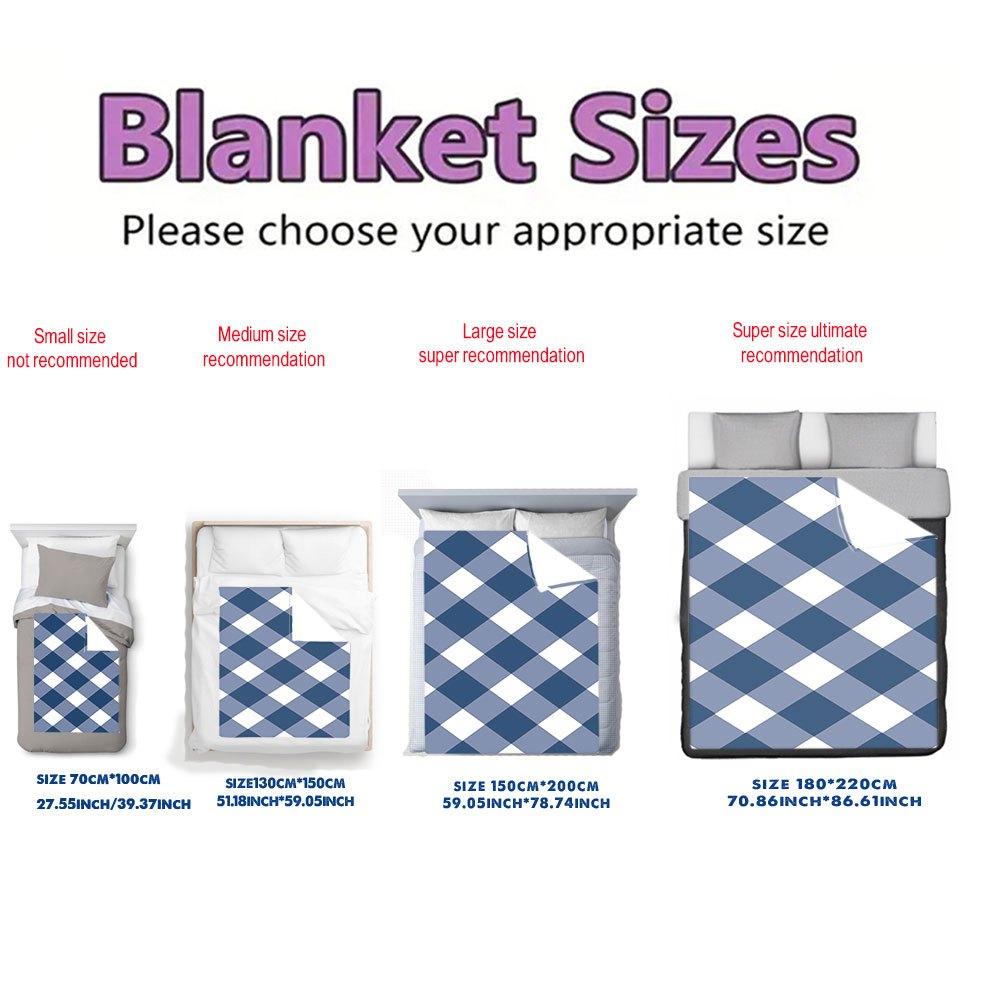 Blaue karierte Flanelldecke – Klassisches Karomuster, Weiches, kuscheliges Fleece für Zuhause, Büro, Sofa & Auto – Ganzjahresnutzung