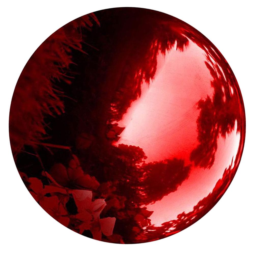 

Durable Mirror Reflective Ball Stainless Steel Gazing Balls Polished Metal Sphere Garden Decor Figurine Outdoor Yard Home темно-червоний колір