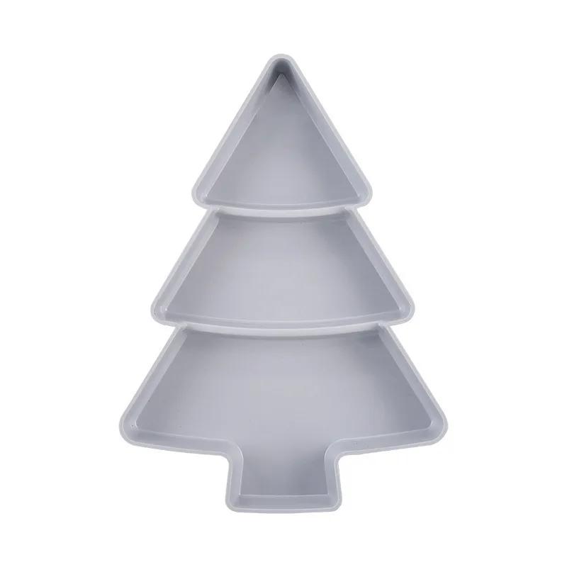 Creative Christmas Tree Shaped Tray Candy Snack Nuts and Dried Fruits Plastic Tray Bar Table Accessorie Dessert Plates Tableware