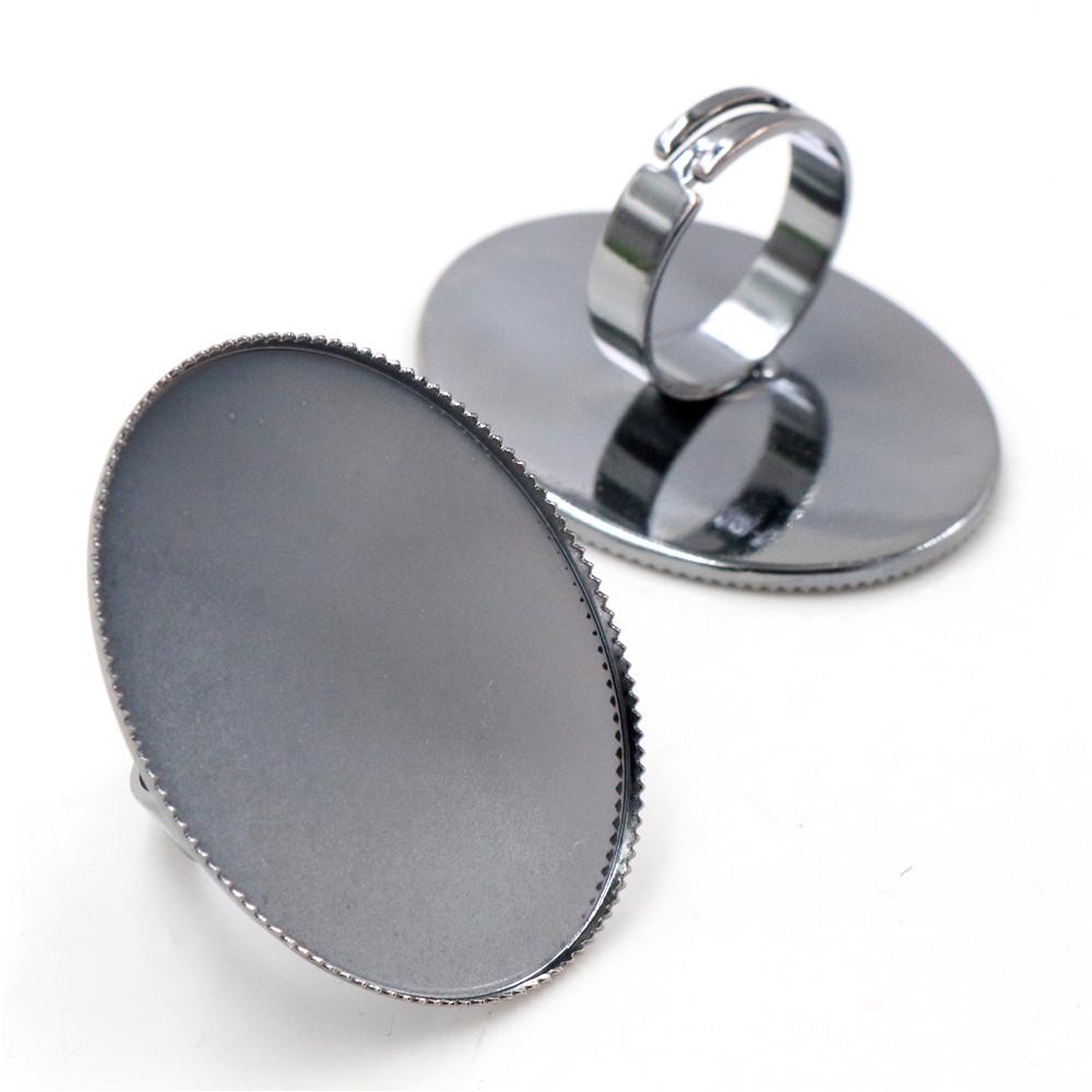 30x40mm 13x18mm 18x25mm 8 Colors Plated Brass Oval Adjustable Ring Settings Blank/Base,Fit 30x40mm Glass Cabochons