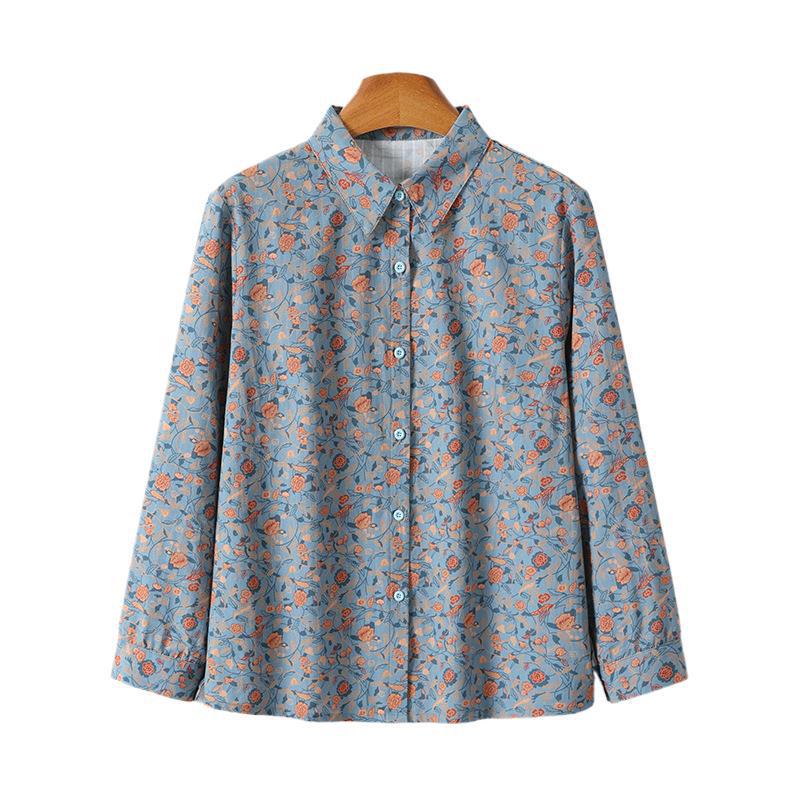 Kuo Taitai Women's Silk Shirt & Cardigan, Perfect for Elderly Moms & Grandmas, Spring To Autumn Wear