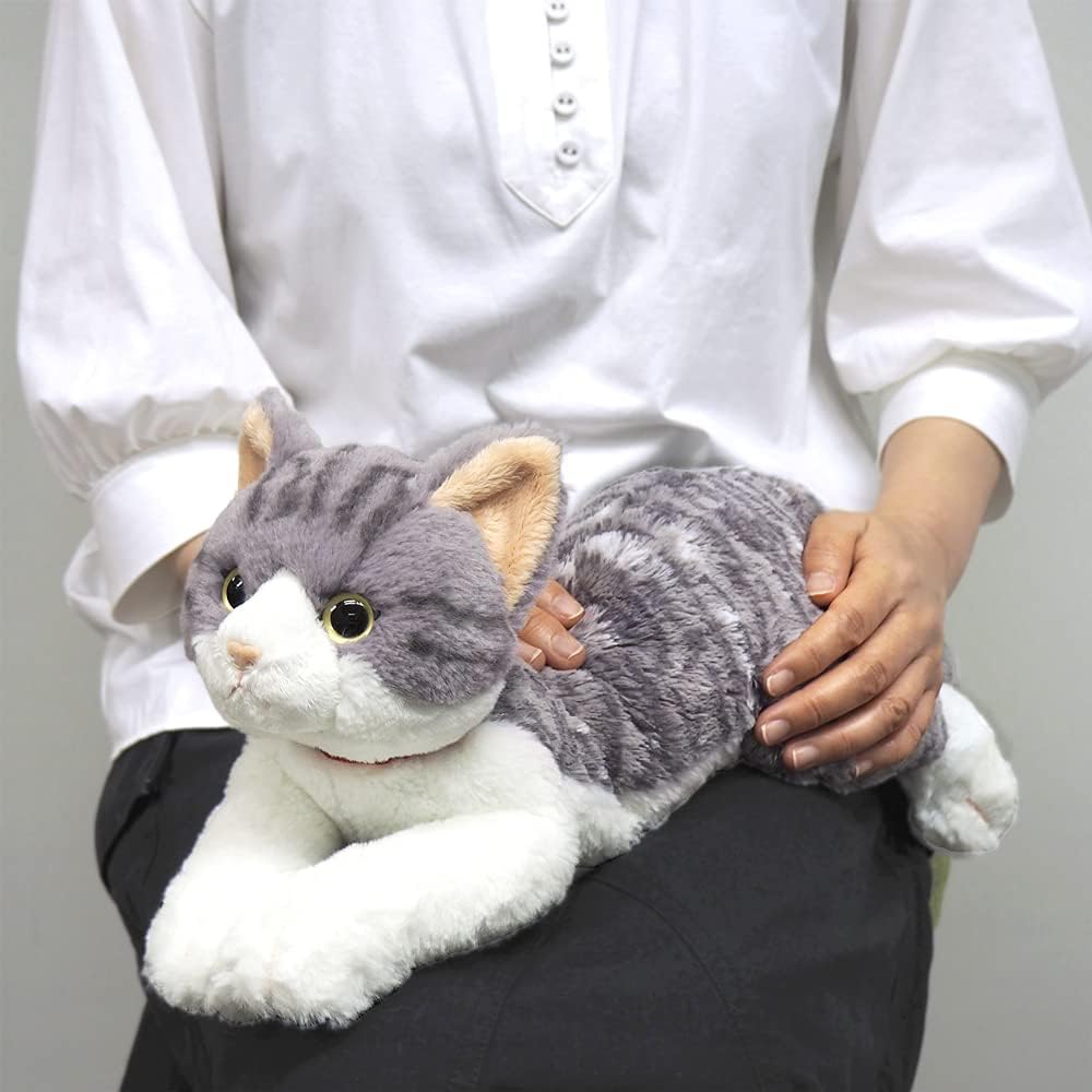 SunleMon Plush Toy Cat M Saba Shiro 16x47x18cM P 7792