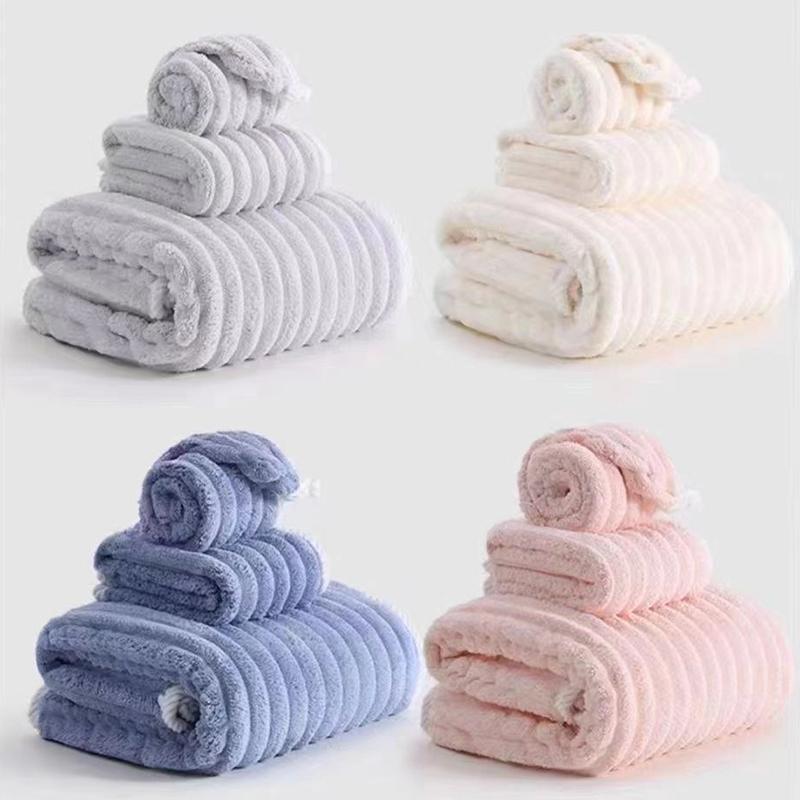 High Quality Jelly Velvet Absorbent Coral Velvet Bath Towel, Household Thickened Non Shedding Plush Set Bathrobe