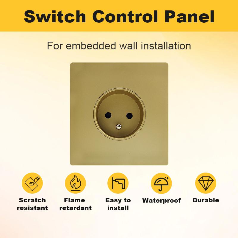 High Quality Elegant EU FR Germany Wall Switches French Sockets for Home Hotel Bathroom Factory Direct Sale