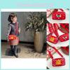 Festive Red Pu Coin Purse For Boys And Girls With Breathable Lining Ideal For Daily Use