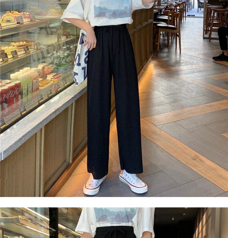 1116 spring and summer Korean version loose casual pants women's straight nine-point wide-leg pants high-waisted sweatpants
