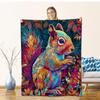 Colored flowered squirrel digital-printed polyester Bedroom velvet flannel soft sofa cover blanket Fleece sofa cover blankets