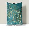 Oil Painting Nap Blanket, Soft Warmth Double-Sided Flannel, Digital Print Shrink-Resistant Machine Washable Office Travel Throw Blanket