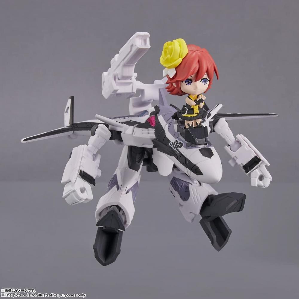 SESIUNE MICĂ Macross Delta VF-31F Siegfried (Mașină Messer Ihlefeld) cu Kaname Buccaneer aprox. Figurină mobilă vopsită PVC și ABS de 100 mm