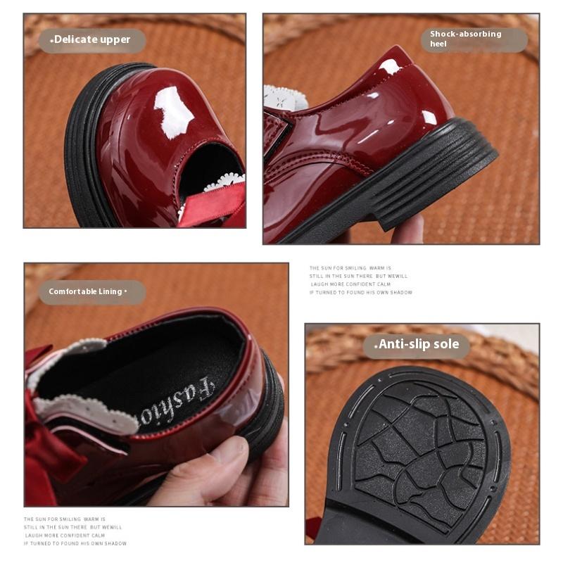 Spring and Autumn New Fashion British Style Girls Soft Sole Comfortable Leather Shoes