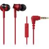 Audio-Technica Smartphone In-Ear Headphones with Remote Control/Microphone, Red ATH-CK350iS RD