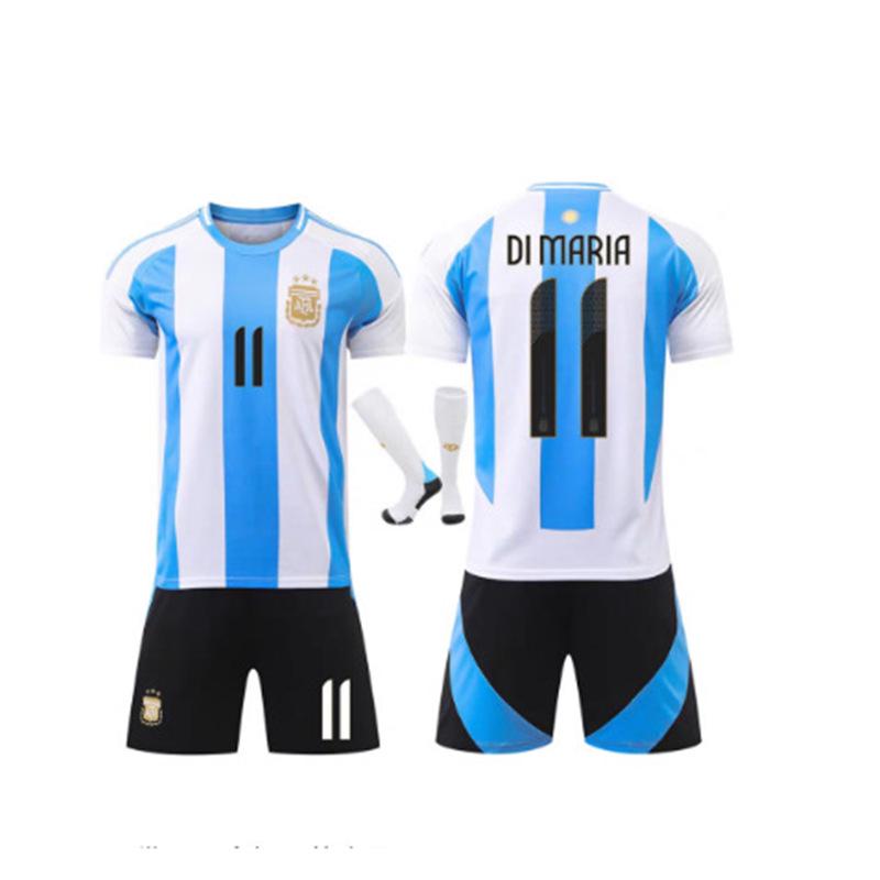 Argentina Home Football Jersey Set: 10 Messi, 21 Dybala, 11 Di Maria for Adults & Kids 20