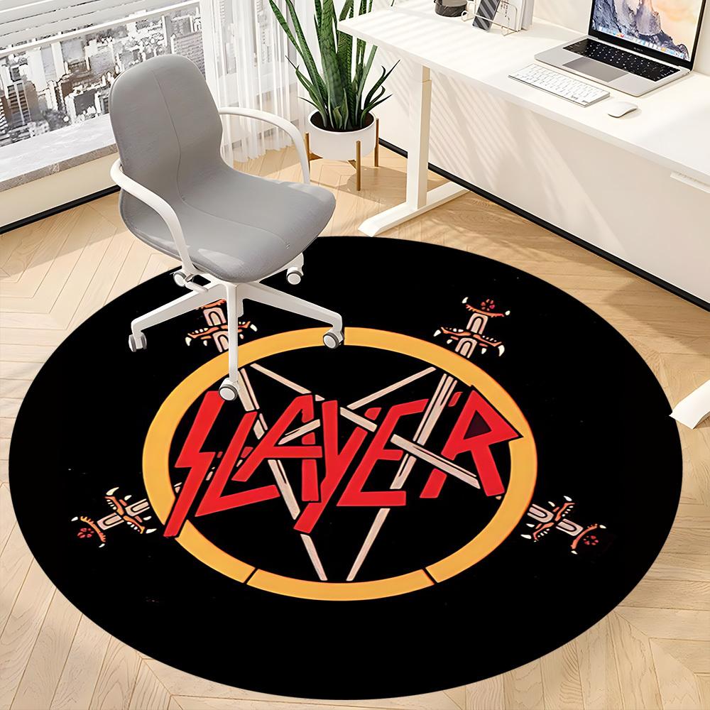 1PC Slayer Music Office Round Area Rug, Indoor Mat Suitable For Office, Under Office Chairs Bedroom Living Room Home Decor DT1212103