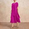 Nuovo Vestito Estivo da Donna in Chiffon Stratificato Largo, Vestito Casual Copri Pancia per Donne