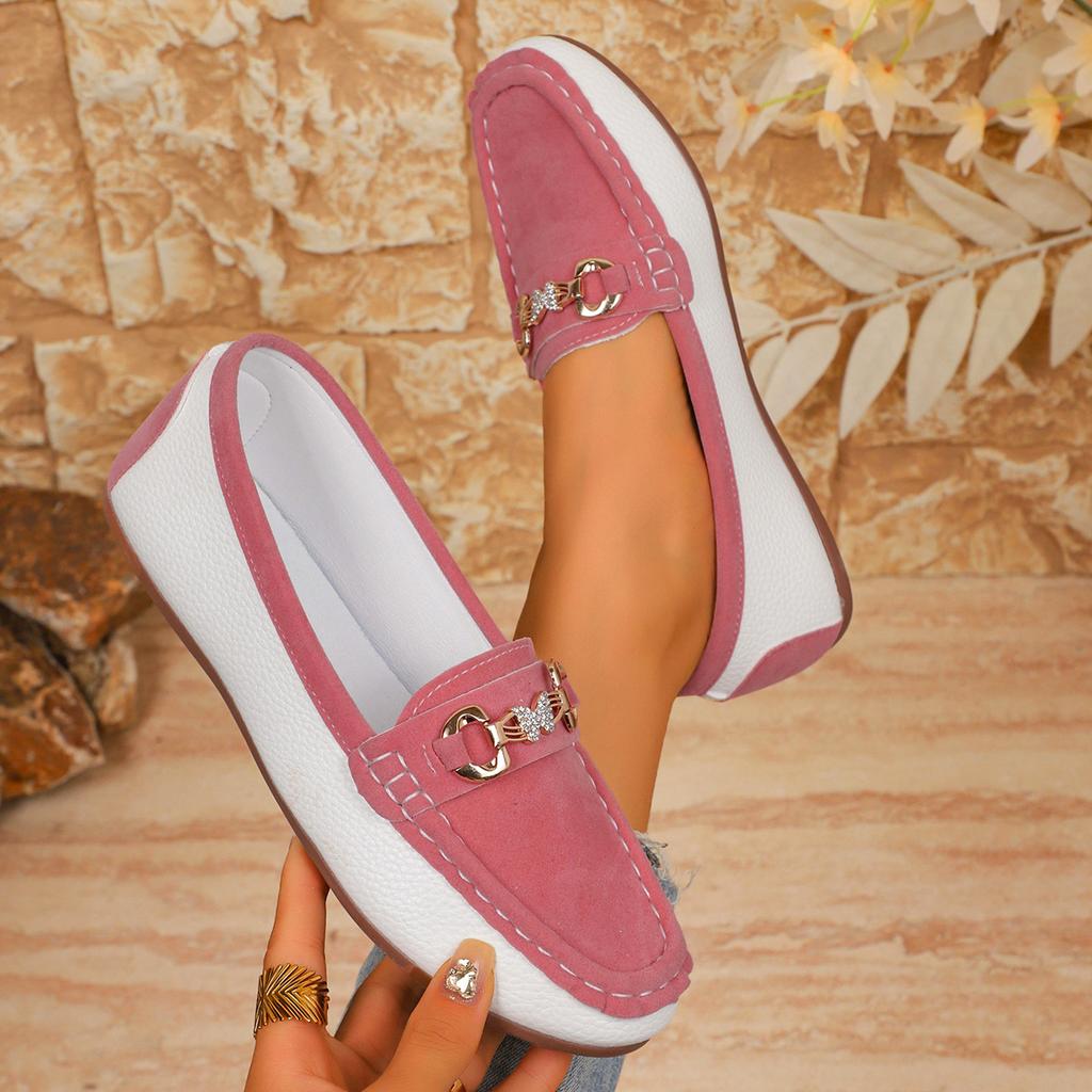 Fashion Plus Size 43 Women's Flat Loafers Spring Autumn New Fashion Color Matching Round Toe Slip on Comfort Casual Shoes Zapatos Mujer