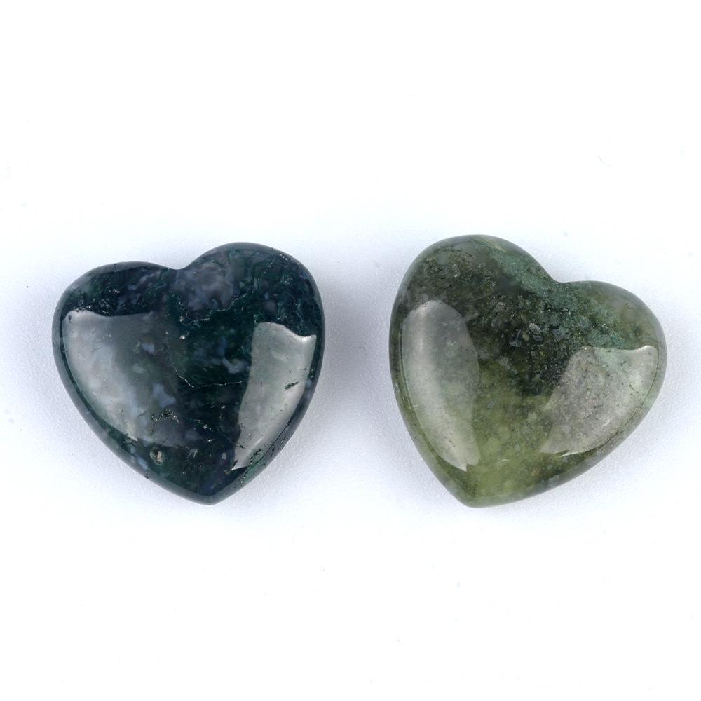 1117-25mm Natural Crystal Stone Heart Ornament, No Hole, Small Nugget Shape