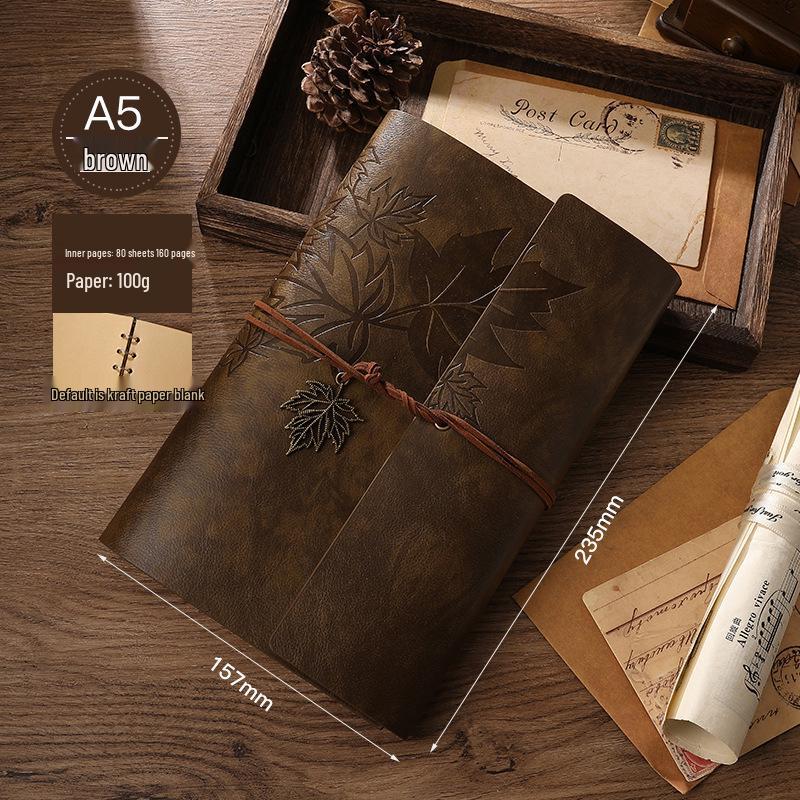 Draagbaar Kraftpapier Reisaanmeldboek: Losbladig DIY Dagboek Notitieboek