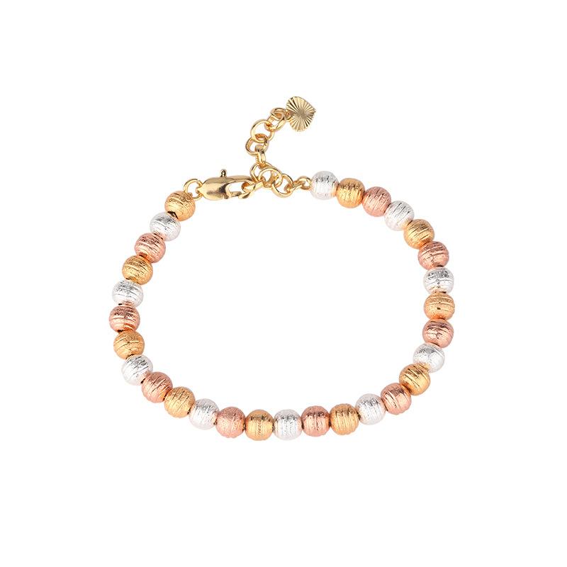 Jewelry Retro Temperament Niche Design Electroplated Color Gold Bead Chain Set Female