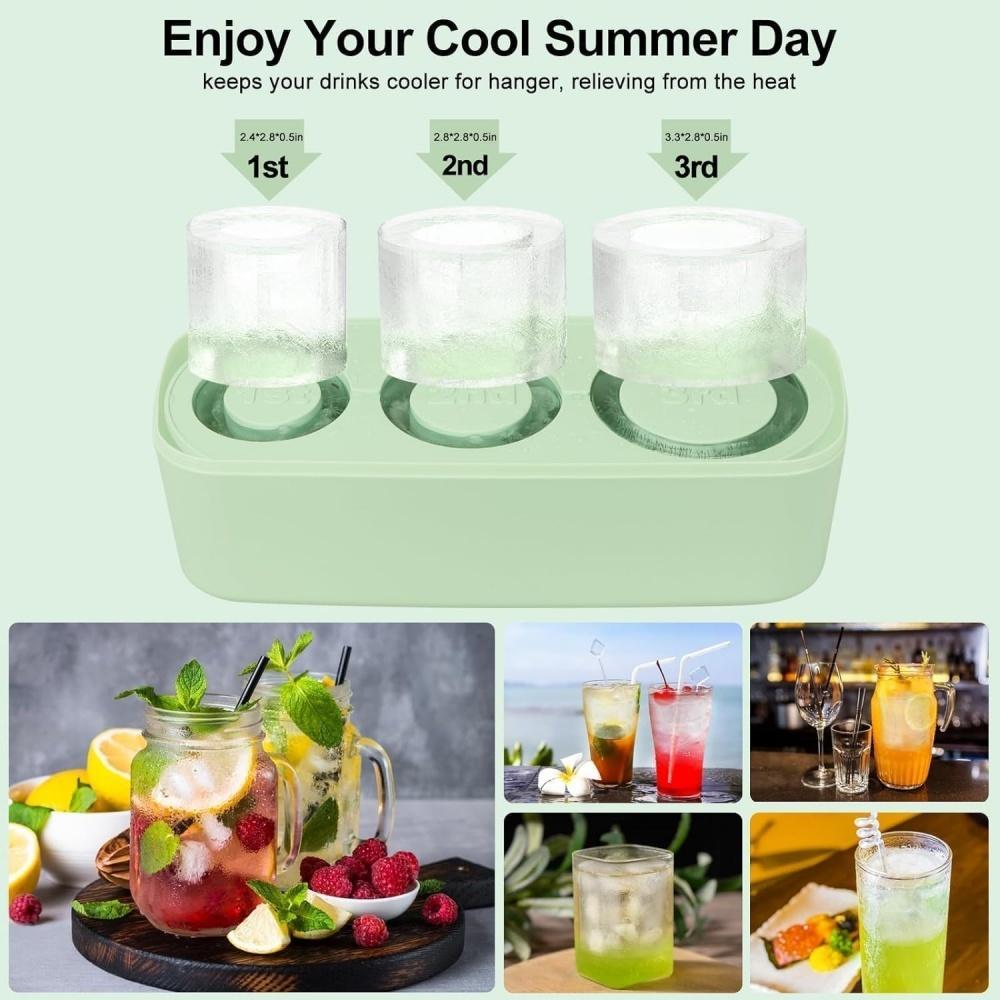 Summer Ice Mould Cube Trays Ice Making Beverage Cup Maker Circle Ice Shape Silicone Molds For Stanley Cup ST Accessories