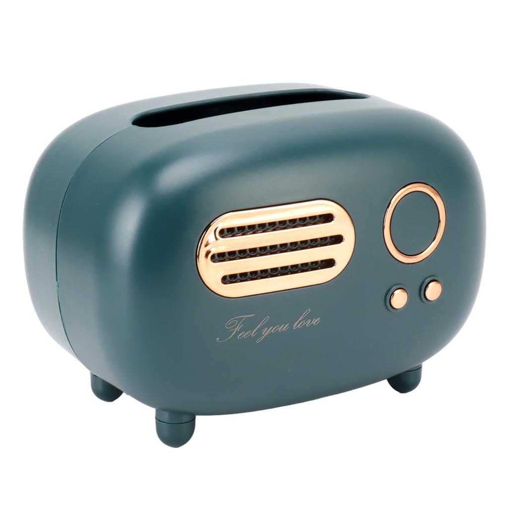 Retro Radio Tissue Box Multipurpose Large Facial Tissue Dispenser Box for Living Room Bathroom