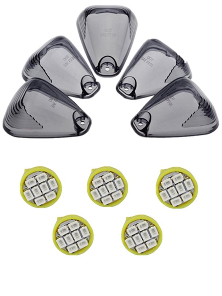 5Pcs Cab Roof Light Covers+ 5 Pcs Free Super Amber Led Bulbs