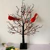 LED Vintage Glowing Tree with Cardinals Battery Operated Twinkle Trees Lamp with Lighted Branches Christmas Halloween Decorations