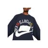 Nike Solid Color Letter Pattern Print Crew Neck Sweater Men Sweater Navy-Blue AR1622-475