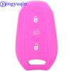 Jingyuqin Shell Cover Holder Car Key Fob Case For Peugeot 208 DS3 5008 DS5 DS6 For Citroen C4 C5 X7 Silicone Rubber Smart