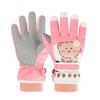 Children's Waterproof Ski Gloves, Ages 4-14 - Thick, Warm, Five-Finger Design for Girls, Ideal for Cycling and Cold Protection.