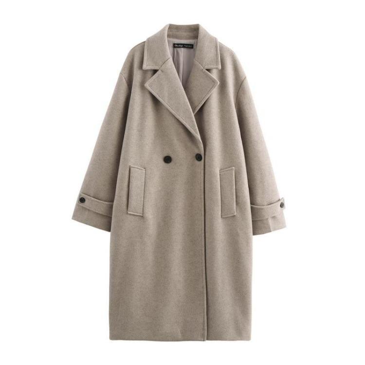 Women European American Street Style Loose Soft Coat Jacket Winter Autumn Overcoat