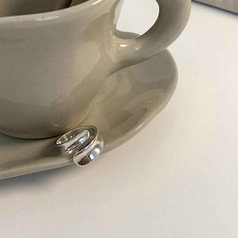 Elegant Adjustable Pearl And Silver Geometric Ring For Women Unique Design Accessory