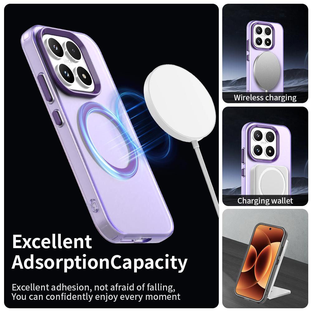 Matte Candy Magnetic Wireless Charge Transparent Case For Xiaomi 17 15T Pro Redmi Note 15 Pro Plus 15C Shockproof Phone Cover