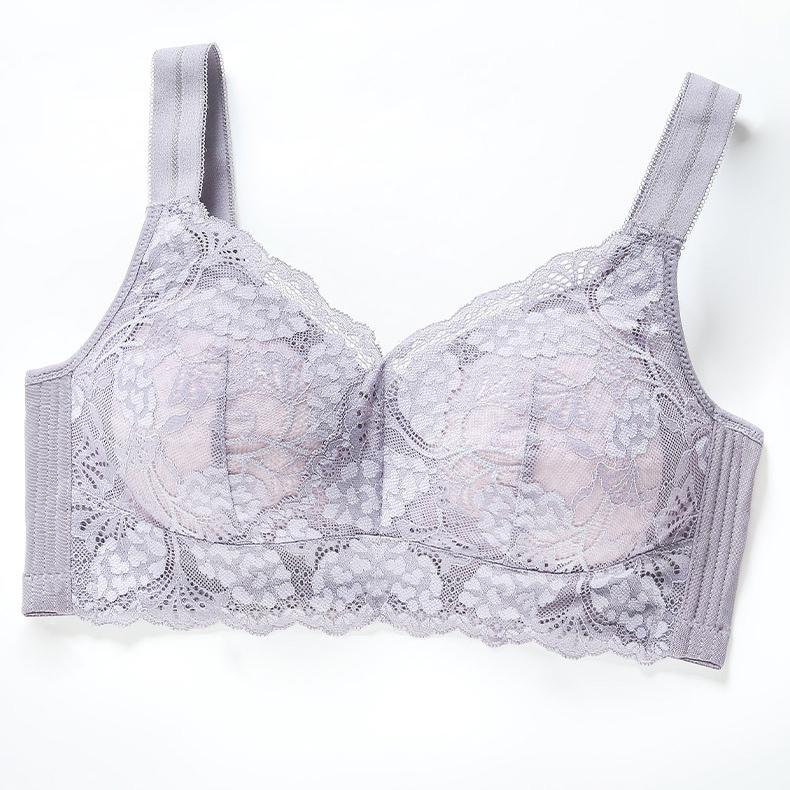 No Steel Ring Bra Women's Underwear Large Size Thin Design Adjustable Bra Adjustable Bra Double Breasted Upper Support Anti Sagging Bra