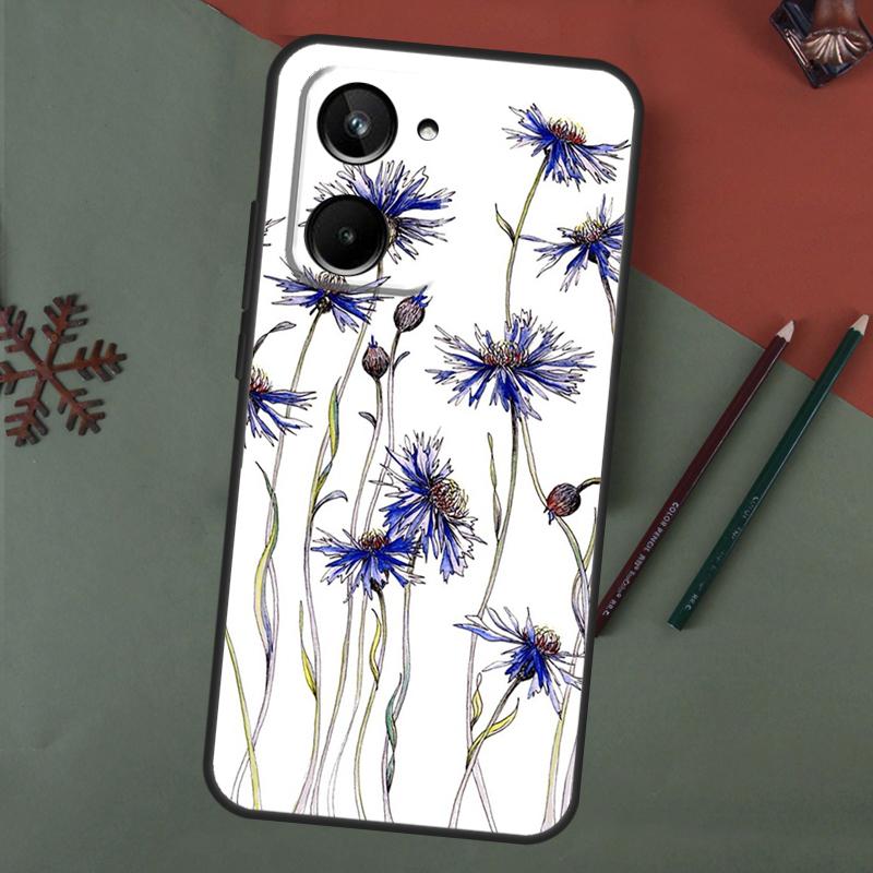 

Yellow Cosmos Flowers Lavender Case For Realme C67 C51 C75 C63 C61 C65 C55 C53 C35 C71 11 12 13 14 Pro Plus GT6 GT7 15 Pro Realme GT7 Pro