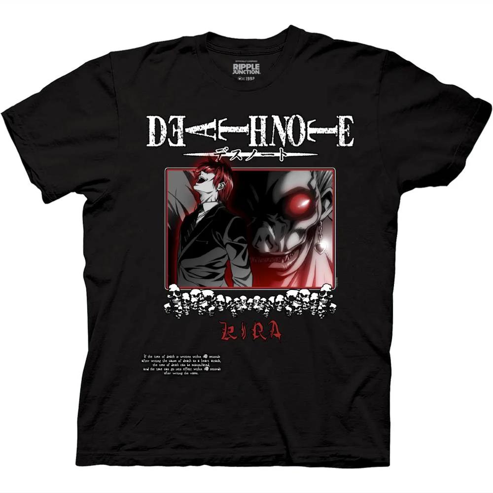 Kira Ryuk Men T-Shirt Death Note L Manga Strip Horror Anime Black Tee Shirt Graphic T Shirts Oversized T Shirt Men's Clothing