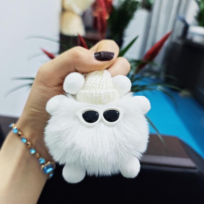 Imitation Plush Briquettes Pendant Car Key Bag Cartoon Plush Doll Pendant Trendy Cool Keychain