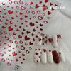 5D Love White English Letter Silver Jelly Nail Art Sticker Line Geometric Pattern Shape Romantic Delicate Manicure Decals