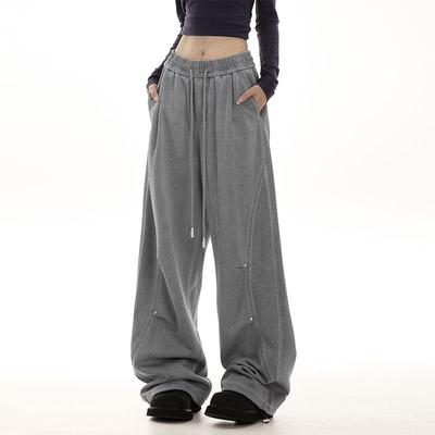 Vintage Y2k Baggy Joggers Tepláky Žena Nadrozmerné Harajuku Kórejské Streetwear Športové nohavice Ležérne skladané nohavice