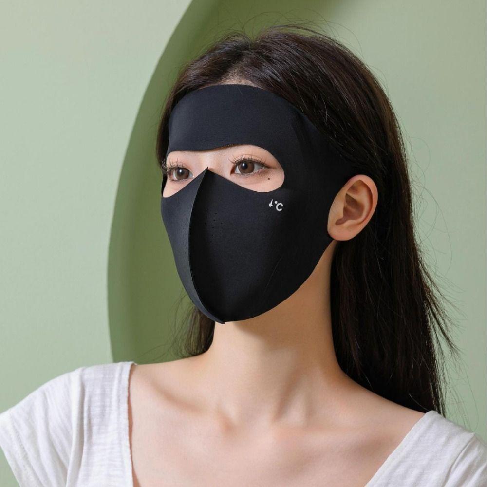 Traceless Ice Silk Face Clothing Polyester UV Protection Mask UPF50+ Sunscreen Mask  Boys