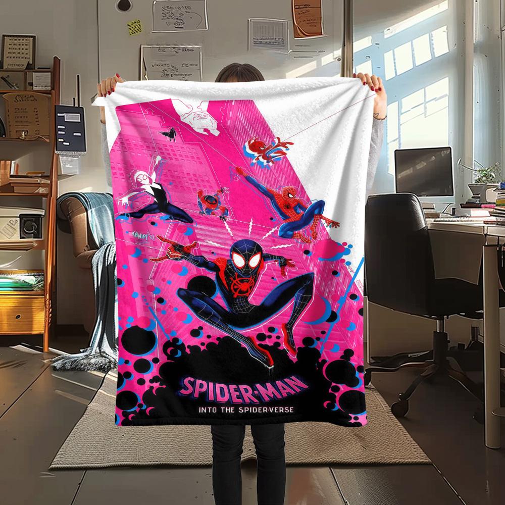 1PC Spider-Man Print Flannel Blanket, High quality Comfortable for All Seasons, Home Decor, Warmth and Comfort, Perfect for Christmas Gifts