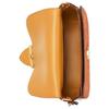 Coach Kat 25 Solid Color Logo Embossed Nameplate Clasp Closure Leather Saddle Bag Women Saddle Bag Brown CJ394-B4L4A