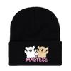 Winter Maltese Knit Hat With Printed Design For Men Women Casual Weather Cold