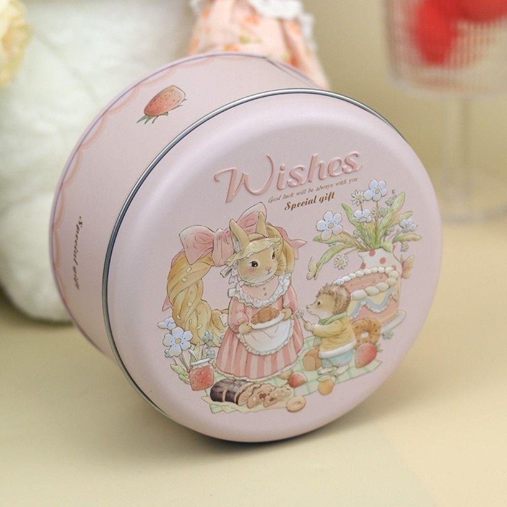 Cartoon Pattern Biscuit Packaging Iron Can 3D Relief Gift Packaging Box Gift Wrapping