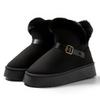 New Women's Low Top Plush Loop Mouth Warm and Stylish Thick Soled Midsole Fluffy Cotton Shoes Snow Boots